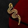 Zinc Zinc Alloy Zodiac Snake Brooch Zircon Metal Snake Lapel Pin Rhinestone Animal Collar Pins  Jewelry Gifts