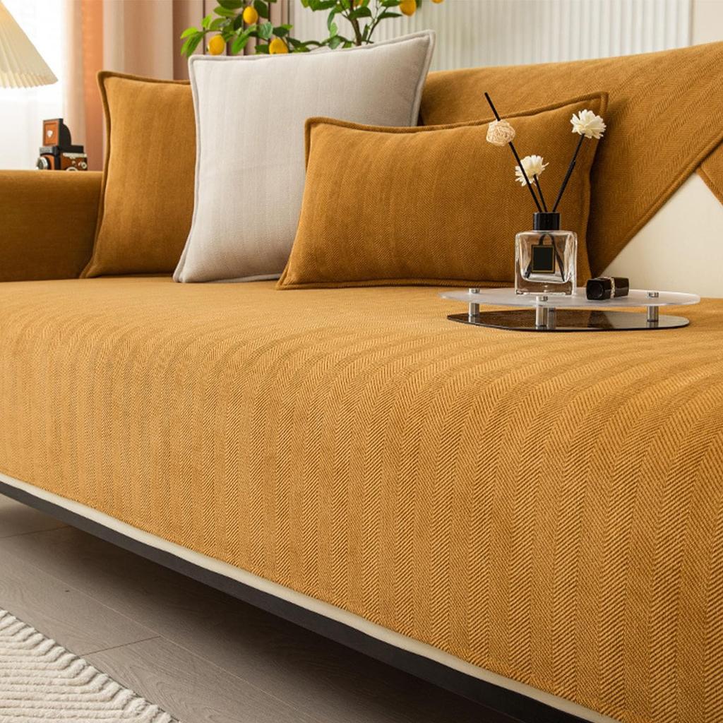 70*150cm Modern Minimalist Sofa Cushion, Four Season Universal Wabi Sabi Sofa Cover, Non Slip Solid Color Cushion Cover