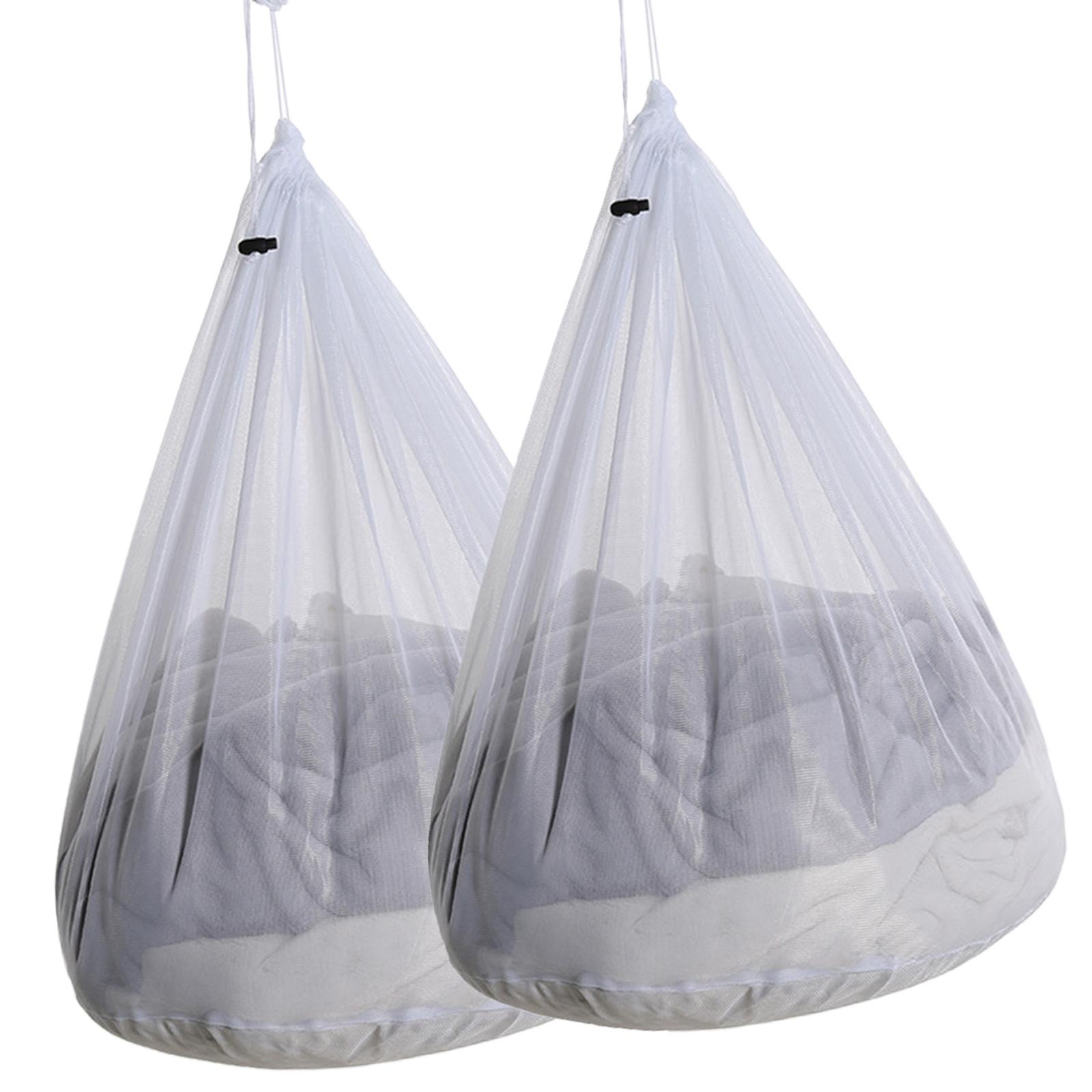 

Multi Use Large White Laundry Bags 31.5x23.6 Inch 2 Pack Mesh Drawstring Bags for Home and Travel Clothing Care 60