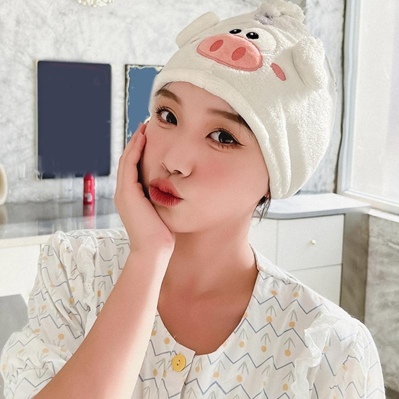 1PC Microfibre Hair Towels, Hair Towel, Turban Towel with Button, Hair Turban Kids Super Absorbent Towels for Women