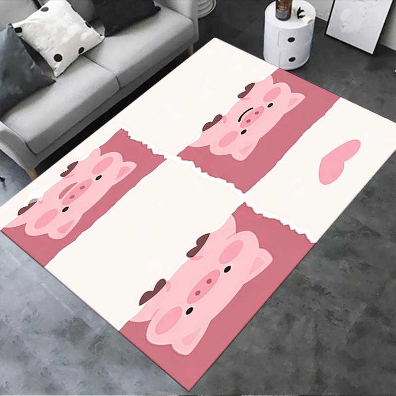 2025 New Cute Pink Pig Carpet Rug for Living Room Bedroom Home Sofa Decoration,Kids Play Non-slip Floor Mat
