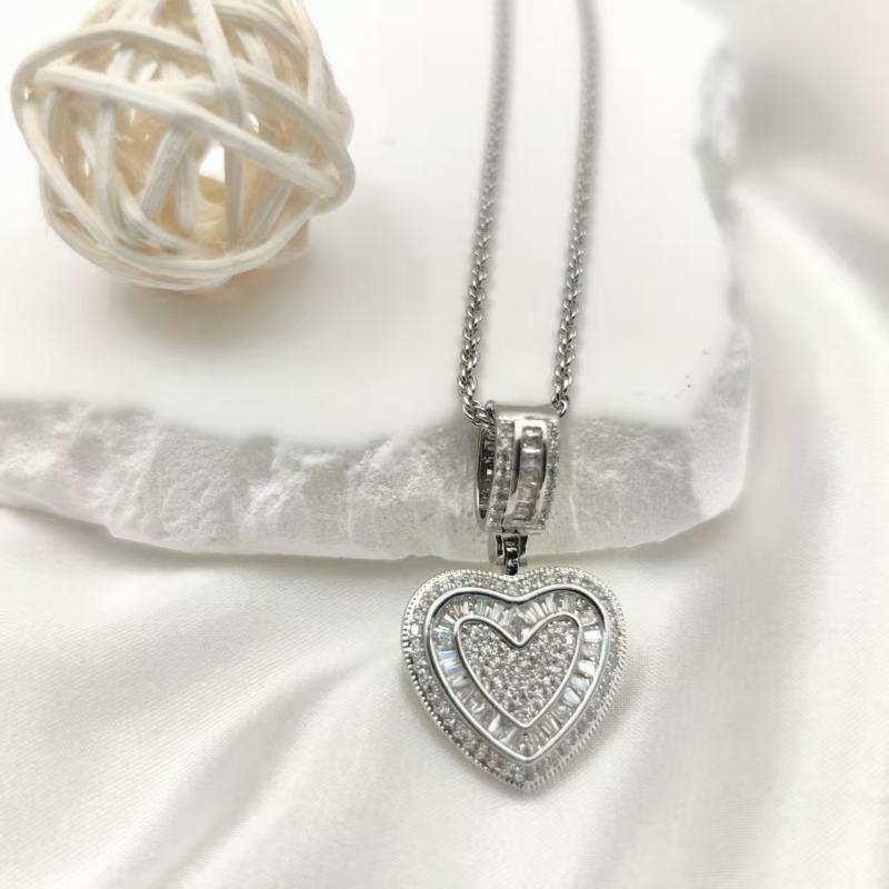Meier Bestseller Rock Candy Herz Anhänger Halskette - Europäischer & Amerikanischer Ins Stil, Vielseitiger Kupfer Anhänger mit Zirkonia Herz Schmuck