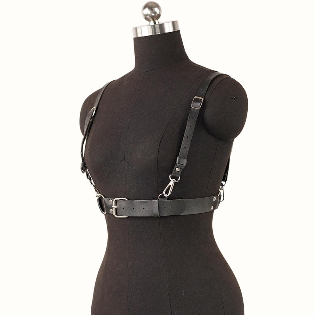 Women Fashion Corset Pu Leather Harness Corsets Waist Belt Decorative Harness Straps Clothing Accessories Suspenders for Women