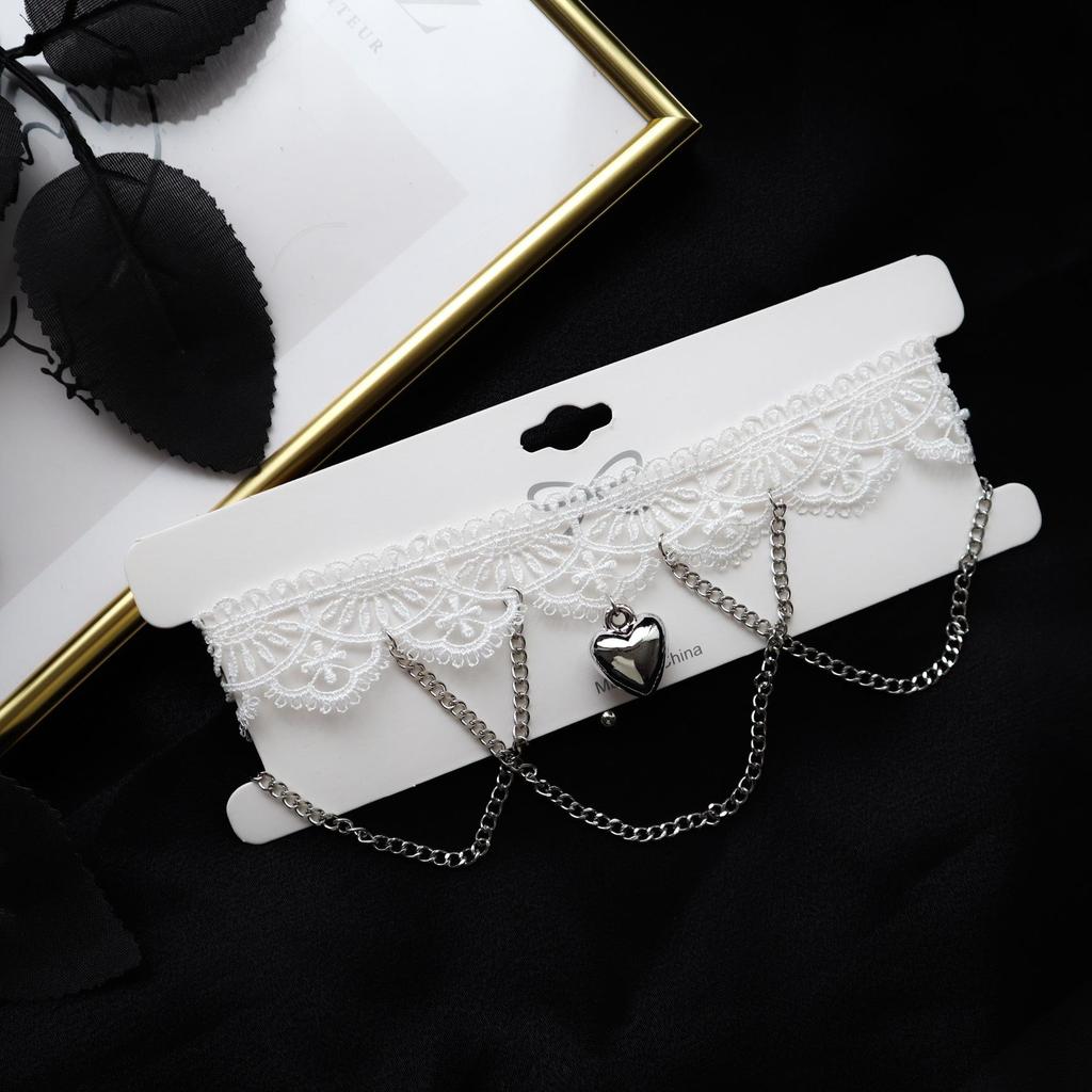 White Lace Tassel Choker Necklace - Sweet Fairy Style with Love and Desire