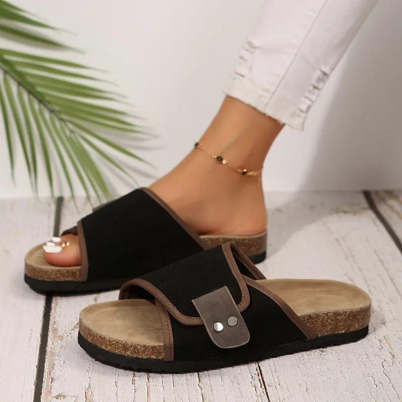 Fashion Female Shoes On Sale 2024 New Open Toe Women's Slippers Summer Rome Mixed Colors Outdoor Casual Beach Flat Large Size Slippers