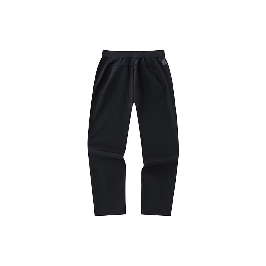 Anta Training Series Solid Color Mid Waist Straight Leg Fleece Warm Casual Pants Women pants Basic-Black 162347507-2