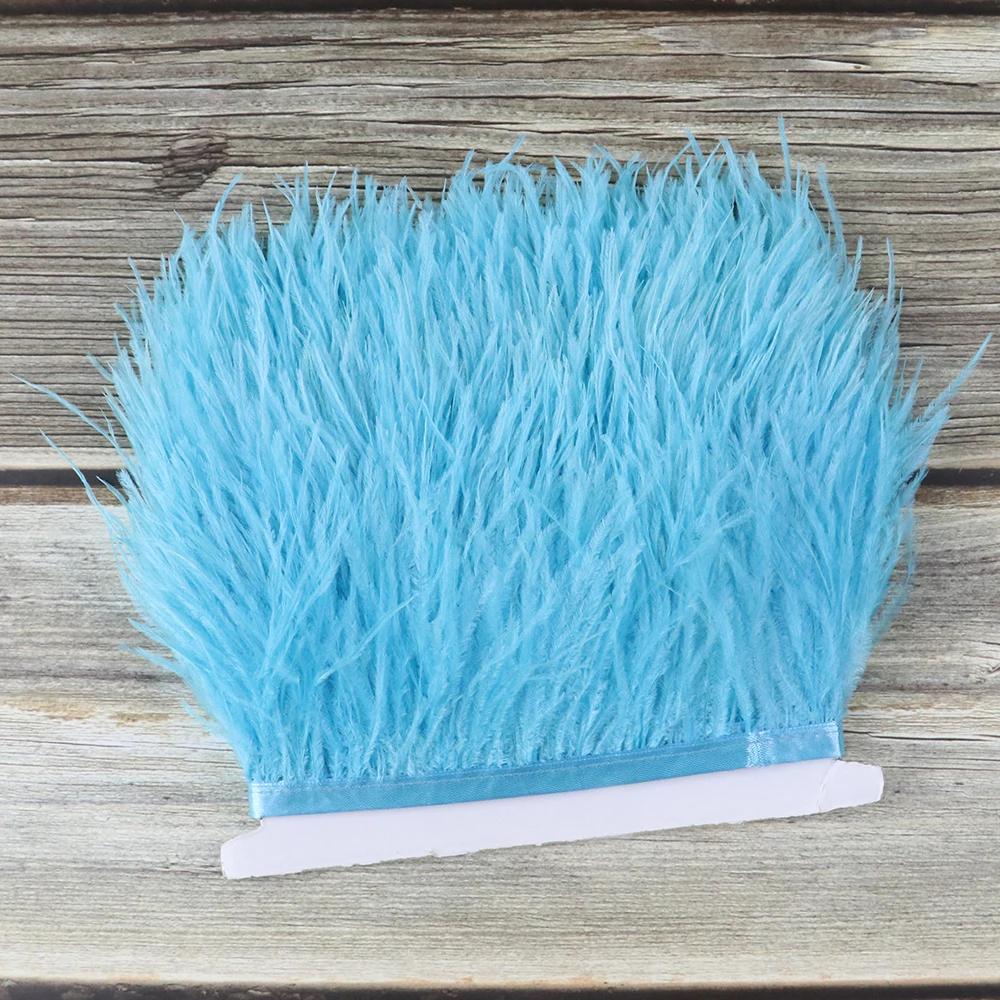 Feather10Meters 8-10cm Natural Ostrich Feather Trims for Needlework and Handicraft Plume Ribbon Fringe Skirt Decoration