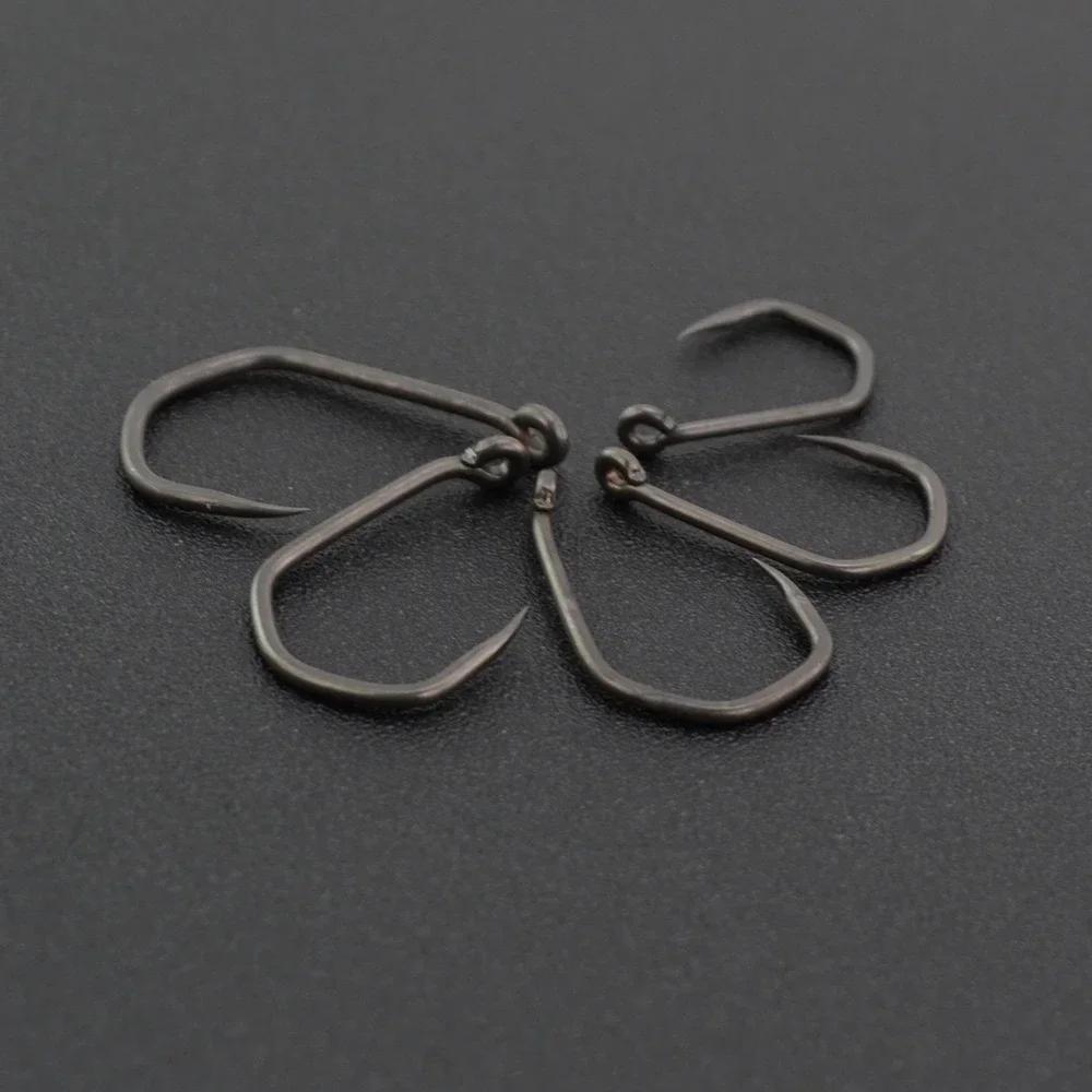 Hirisi 500pcs In Bulk  PTFE Coated High Carbon Stainless Steel Barbless Fish Hook With Eye Fishing Accessories 8020