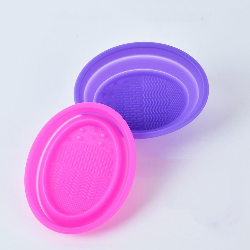 Soft Silicone Makeup Brush Cleaner Folding Powder Puff Cleaning Bowl Eyeshadow Brushes Wash Clean Mat Beauty Tools Scrubber Box