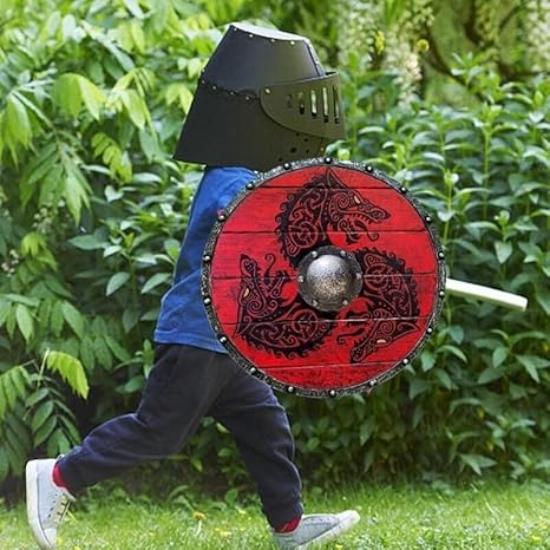 Средневековый Эйвор Валгалла Ворон Подлинный Потрепанный в боях Викинг Щит Рыцарь — фото 5