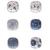 2/6Pcs Vintage Blue Soy Sauce Dish Ceramic Mini Appetizer Plates Handmade Dipping Bowls  Sushi