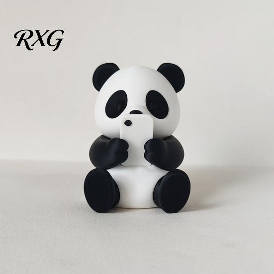 Small Animal Figurines 3D Printed Panda Ornaments, Cute & Pillow Desktop Figurine, Stress Relief Sculpture Room Decor for Home Office Decoration,
