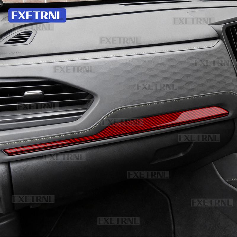 Accessories Styling Parts Passenger Dashboard Trim StripFor Subaru Forester 2025 2026 2027 Real Soft Carbon Fiber Interior Car