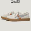 The first layer of cowhide soft-soled white shoes, children's autumn new women's casual sports shoes