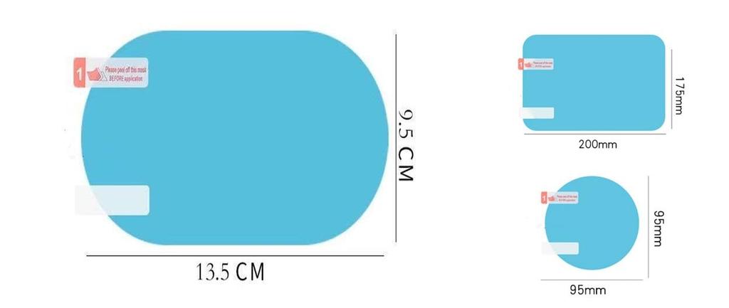 Waterproof Film for Car Rearview Hydrophilic Door Side Safe Rain Universal 6 Pieces Mirrors, Film, Mirrors, Mirrors, Water-Repellent Film,