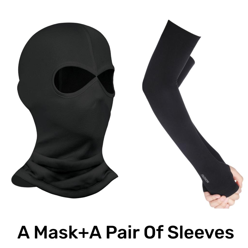 Motorcycle Balaclava Full Face Cover with Arm Sleeve Warmer Wind Shielding Breathable Motorbike Motocross Biker Cycle Riding Anti Practical Use