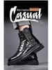 2023 Autumn Men's Black High-Top Martin Boots: Versatile British Style Casual Short Workwear