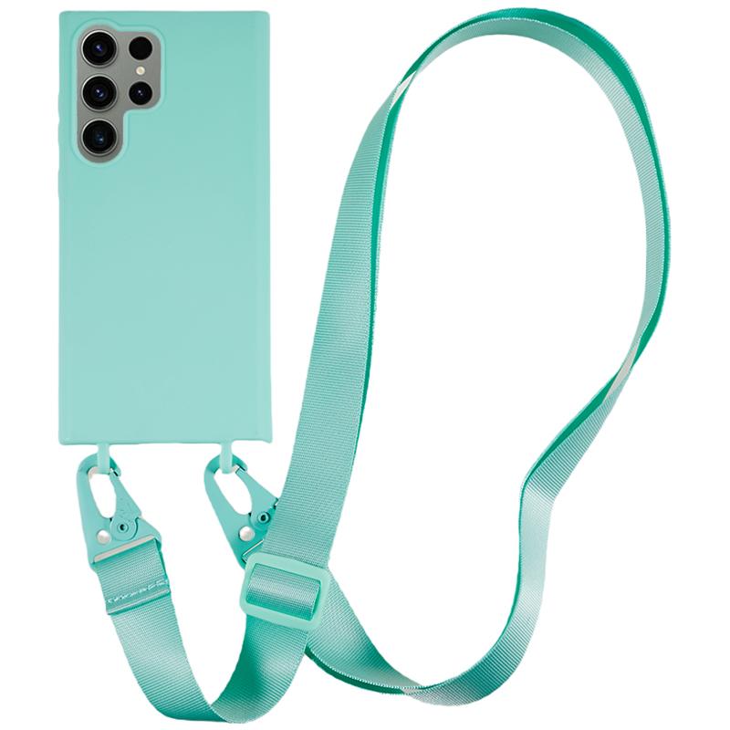 TPU Case for Samsung Galaxy S23 Ultra Matte Finish Phone Protector Cover with Wide Lanyard