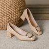 Women's Chunky Heel Low-Cut Work Shoes for Autumn