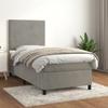 Vidaxl Letto Continentale Con Materasso, Grigio Chiaro, Velluto, 90X200 Cm