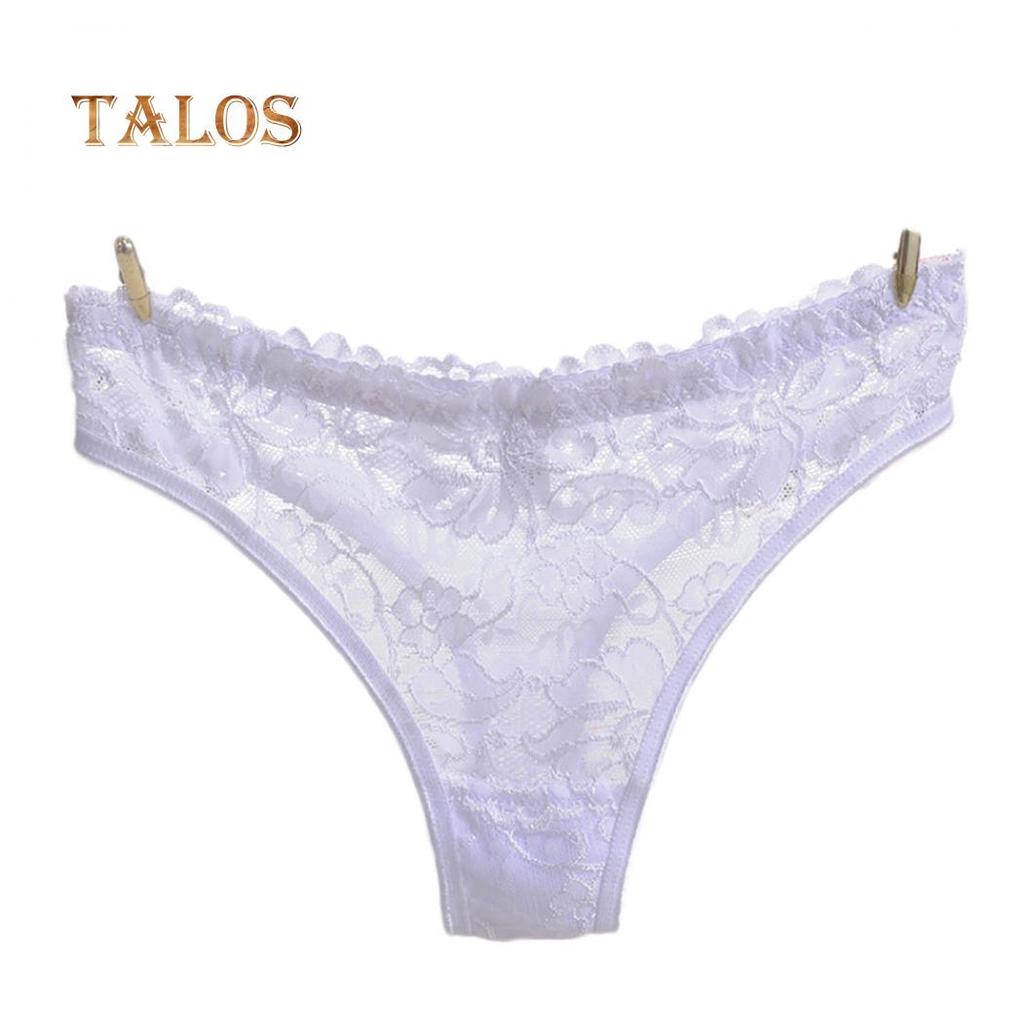 Sexy See-through Floral Lace G-String Women's Underwear Panties Solid Color Thong Comfortable