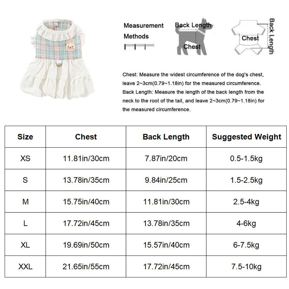 Comfortable Plaid Pet Dress Fashion Dog Vest Dress Adorable Pet Clothes  For Dogs Cats