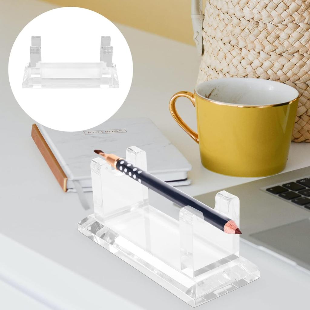 iplusmile Shelf Bracket Acrylic Pen Holder Clear Makeup Brush Rack Organizer Ballpoint Pen Wand Holder Showcase Paintbrush Drying Rack for Home
