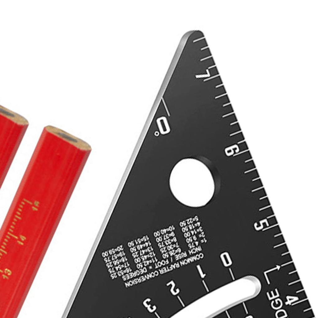 7 Inch Carpenter Square 80 degrees Angle Adjustable Combination Triangle Ruler Rafter Square with 2 Pencils Imperial