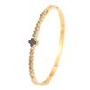 Titanium steel  women's light luxury high-end sense four-leaf flower with diamonds does not fade lucky grass open  