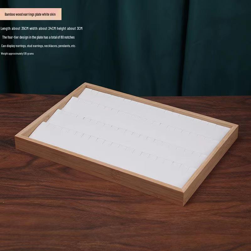 Bamboo Wood Earring Display Tray for Studs
