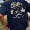 Outdoor Mountain Graphic T-Shirt Men's Summer Casual Versatile Comfortable Loose Short Sleeve Cotton Crew Neck Top Men Clothing