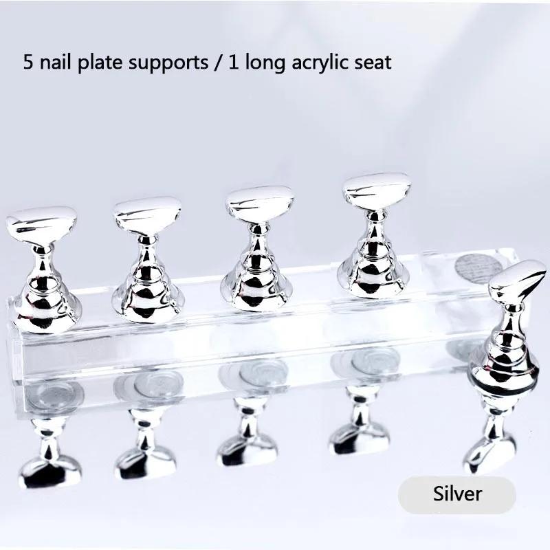 NEW 5pcs Magnetic Nail Stand Nail Display Tips Nail Polish Holder Stand Sample Nails Display Tools MJZSJ03