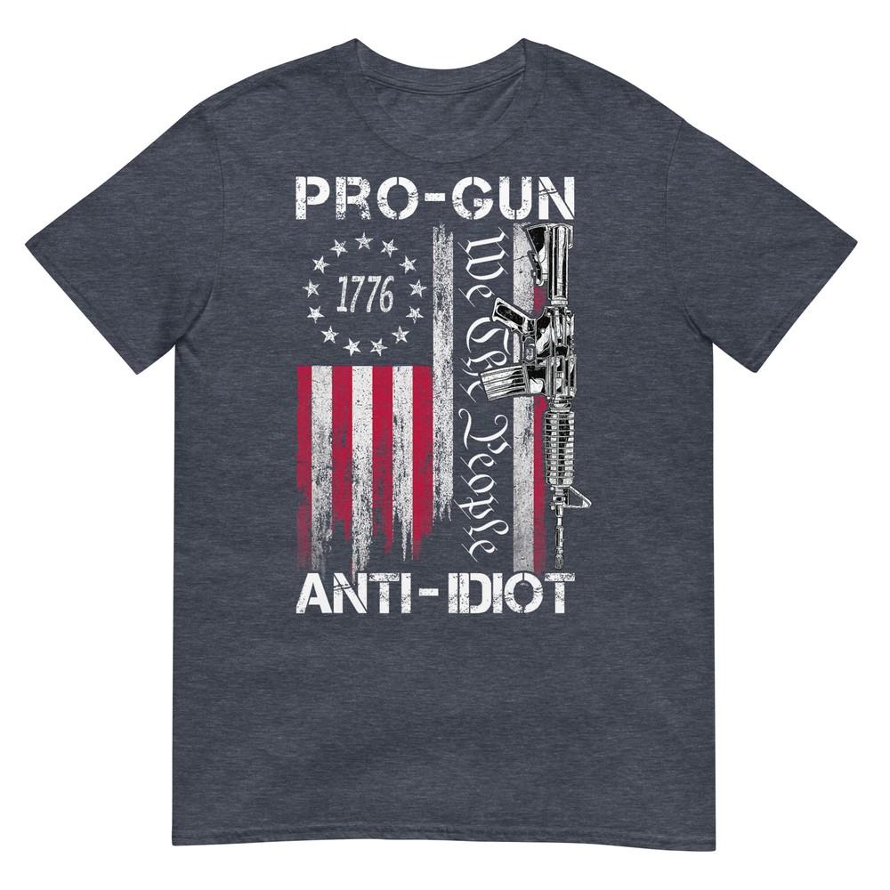Pro Gun Anti Idiot Shirt Vintage Usa Flag 2nd Aunisexdunisext Tshirt