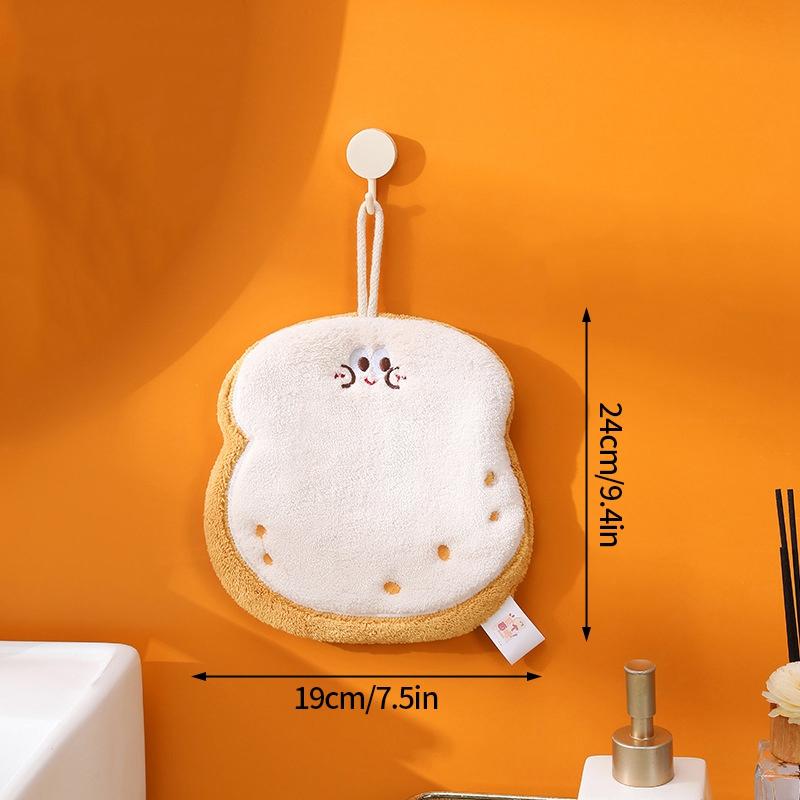 Thickened Cartoon Hand Towel Coral Fleece Bathroom Kids Wash Hand Cloth Kitchen Hanging Towel Super Absorbent Rag Handkerchief