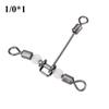 10pcs Set Durable T Shape Cross Line Fishing Swivels Connectors Accessories (1 0*1)