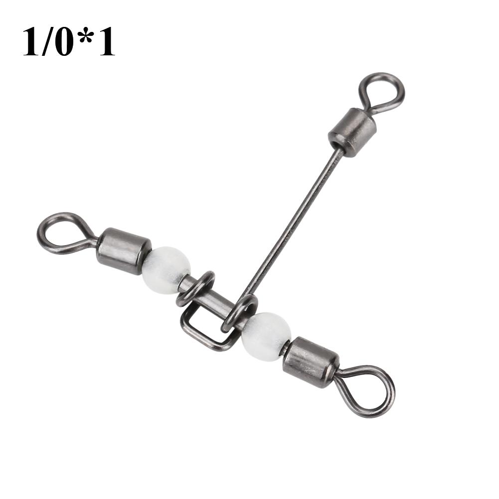 10pcs Set Durable T Shape Cross Line Fishing Swivels Connectors Accessories (1 0*1)