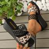 Mode Neue Damen Sandalen High Heel Schuhe für Modische Peep Toe SlipOn Leopardenmuster Fischernetz Stil Schuhe Bequem