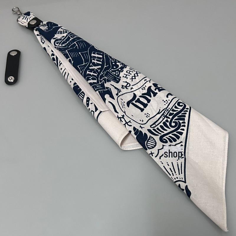 Khakifarbener quadratischer Schal aus reiner Baumwolle im amerikanischen Retro-Vintage-Stil – Herren-Hip-Hop-Kopftuch/Gesichtstuch