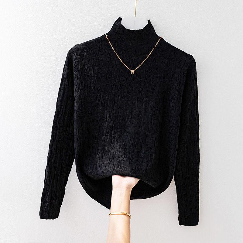 Undercoat for Women In Autumn and Winter Coat and Sweater Half High Neck Knitted Sweater Top