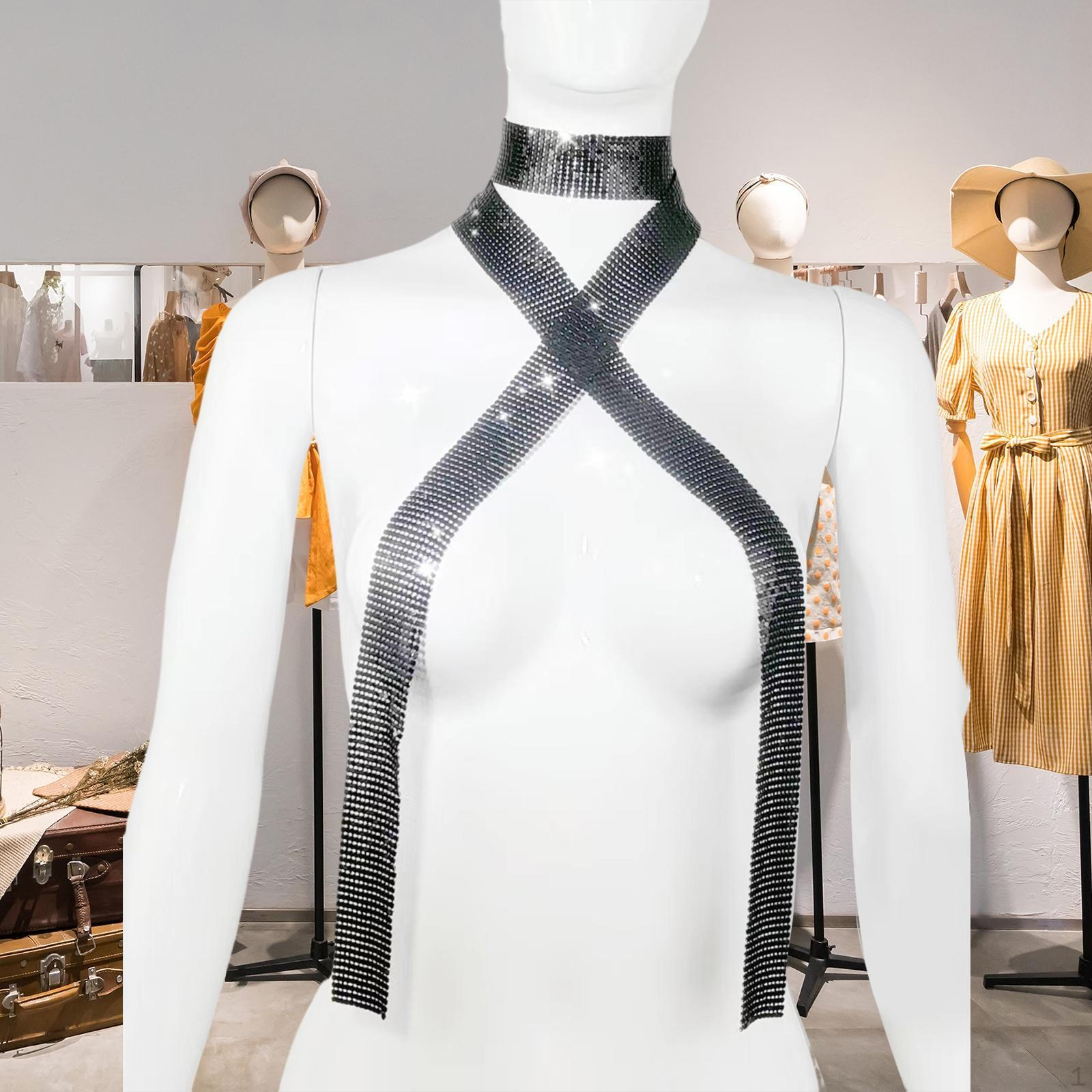 

Металлические пайетки Галстук-шарф Вечерняя одежда для плавания Легкий чёрный