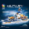 Navio Carro de Guerra Azul Marinho Exército Barco Avião Modelo Navios de Guerra Blocos de Montar Conjunto de Construção para Meninos Brinquedos de Tijolos Presentes de Natal