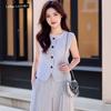 LUDIan Women's Sleeveless Vest & Wide-Leg Pants Set