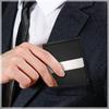 New PU Leather Business Card Case Metal Slim Pocket Card Holder with Magnetic Shut