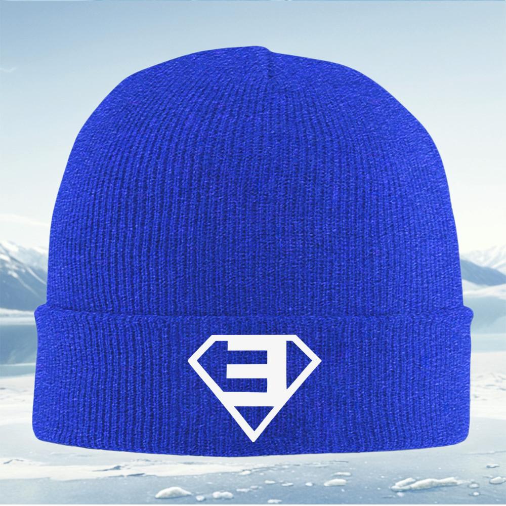 Letter inside diamond shape emblem Men Women Unisex Knitted Hat Beanie Pullover Cap Winter Thermal Warm Christmas Outdoor Cyclin