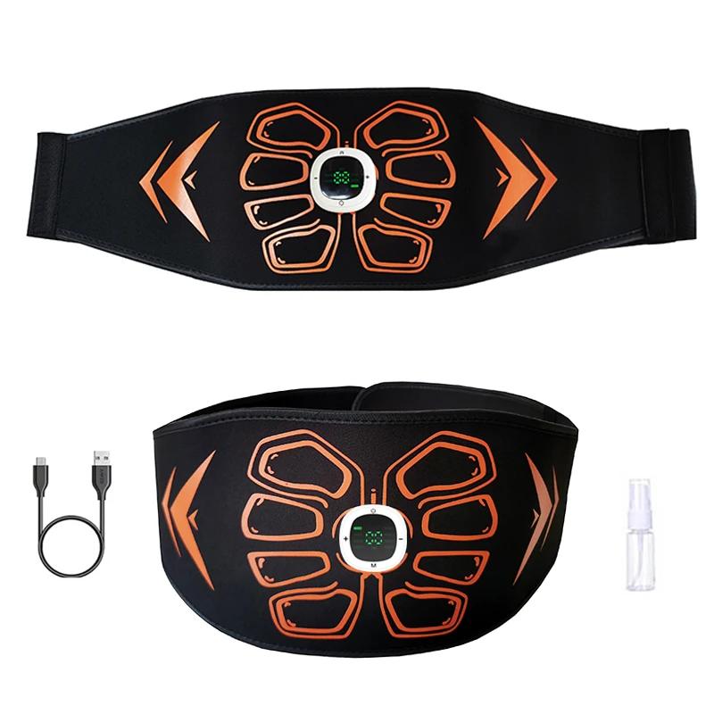 Abdominal Toning Belt Abs Trainer Waist Muscle Toner Abdominal Massager Home Workout Fitness Equipment USB Recharge