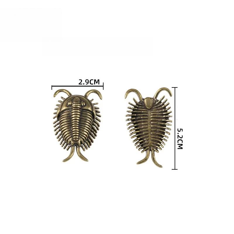 Brass Ancient insect Cambrian trilobite Small Statue Office Desktop Ornaments Tea Pets Crafts Animal Figurines Miniatures Toy