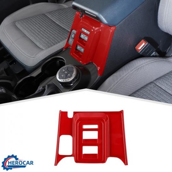 Red Car Armrest Window Lift Switch Panel Decor Trim for + Ford Bronco 4Door