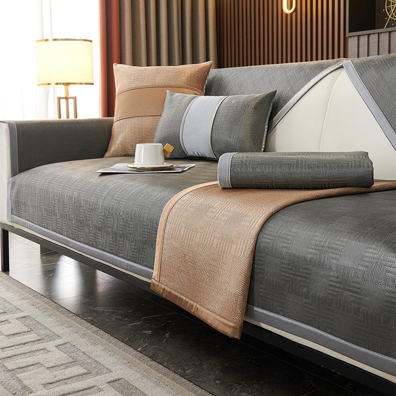 Ice Silk Cool Sofa Cushion  New Summer Model Rattan Mat Seat Cushion Light Luxury Non-Slip Sofa Cover Cross-Border