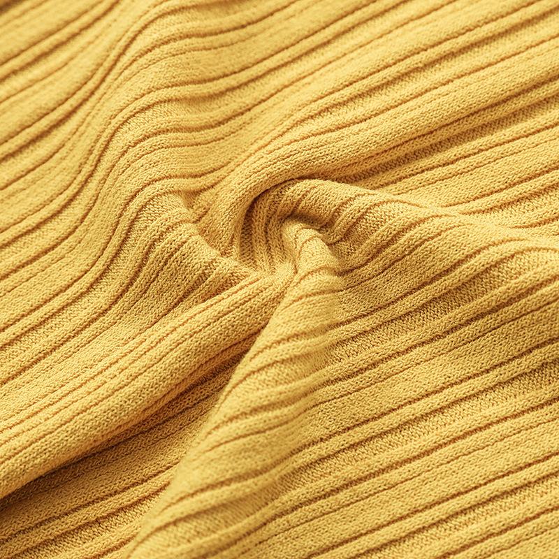 Camiseta de verano para mujer, Jersey de punto de manga corta, Camiseta de punto, Top ajustado con cuello redondo