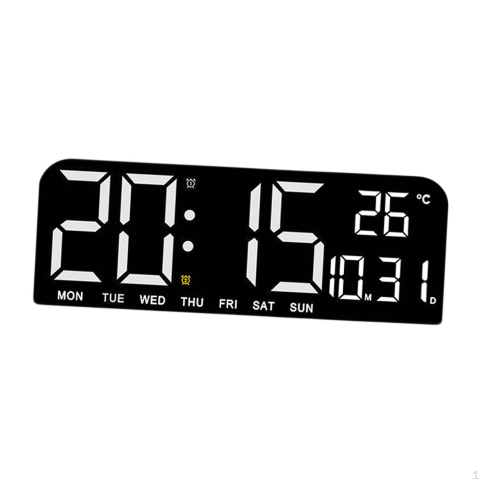 

Big LED Large Digital Clock Modern Oversize for Study Room Shop Home Garage білий